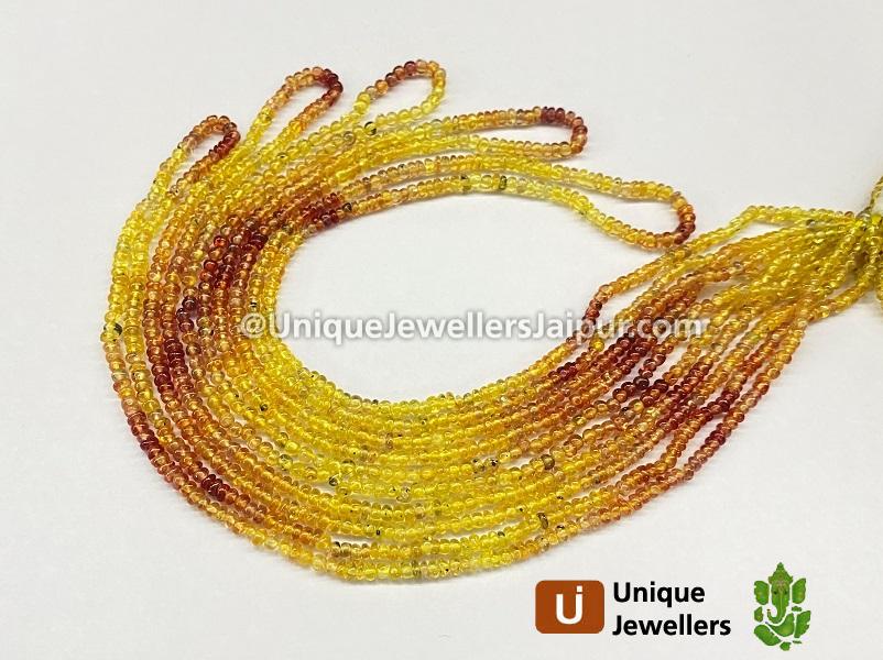 Multi Yellow Sapphire Smooth Roundelle Beads